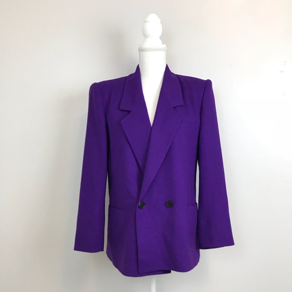 Dior Jackets & Blazers - Christian Dior Vintage Purple Wool Blazer